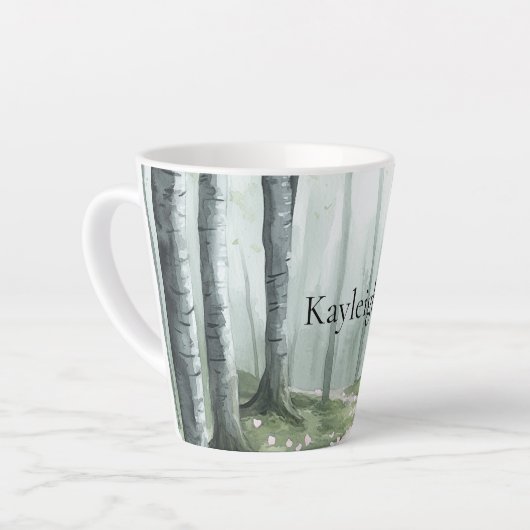 Romantic Enchanted Forest Christmas カフェラテマグ (左アングル)