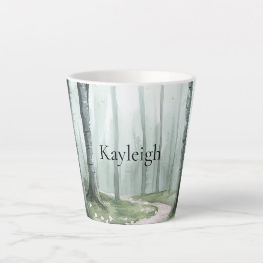 Romantic Enchanted Forest Christmas カフェラテマグ (正面)