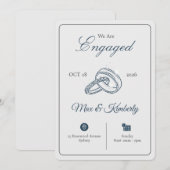 Romantic Engagement Invitations | Elegant & Modern 招待状 (正面/裏面)