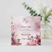 Romantic Ethereal Mauve Floral Wedding Invitation  (スタンド正面)