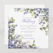 Romantic Eucalyptus & Lavender Wedding Invitation 招待状 (正面/裏面)