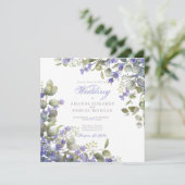 Romantic Eucalyptus & Lavender Wedding Invitation 招待状 (スタンド正面)