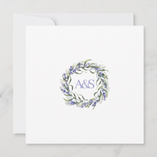 Romantic Eucalyptus & Lavender Wedding Invitation 招待状 (裏面)