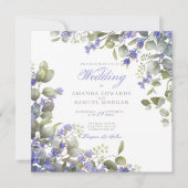 Romantic Eucalyptus & Lavender Wedding Invitation 招待状 (正面)