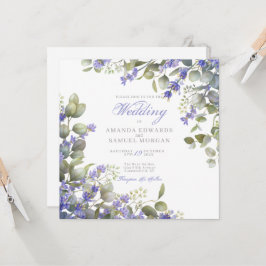 Romantic Eucalyptus & Lavender Wedding Invitation 招待状