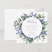 Romantic Eucalyptus & Lavender Wedding Invitation 招待状 (正面/裏面)