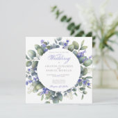 Romantic Eucalyptus & Lavender Wedding Invitation 招待状 (スタンド正面)