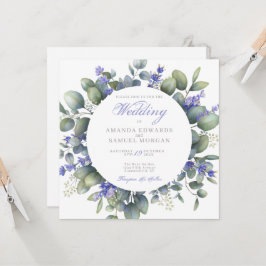 Romantic Eucalyptus & Lavender Wedding Invitation 招待状