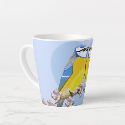 Romantic Eurasian Chikadee Latte Mug カフェラテマグ (左アングル)