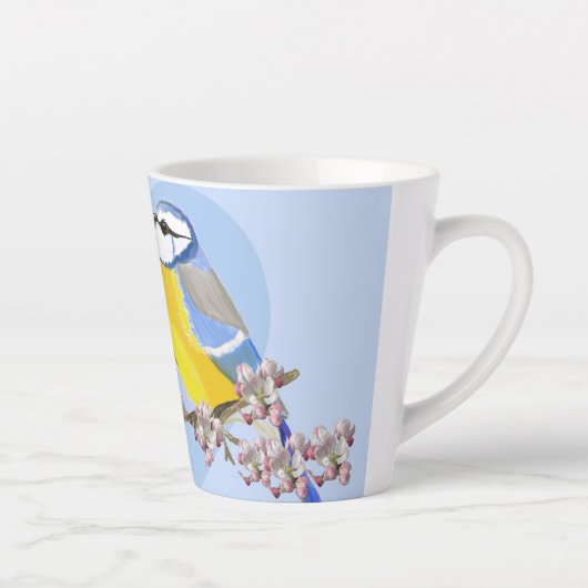 Romantic Eurasian Chikadee Latte Mug カフェラテマグ (右)