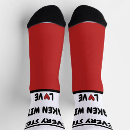 Romantic Every Step Taken With Love Red Hearts Cre ソックス
