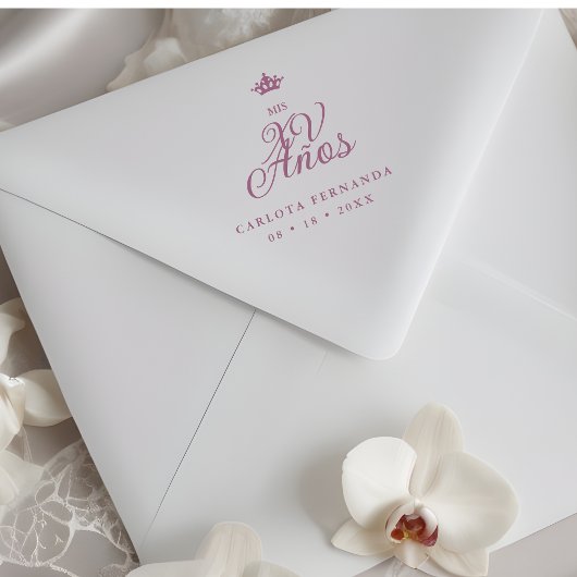 Romantic Exquisite Mis XV Spanish Calligraphy ラバースタンプ