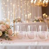 Romantic Exquisite Mis XV Spanish Script Crown ステムなしワイングラス