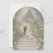 Romantic Fairytale Castle Wedding safe the date  招待状 (正面)
