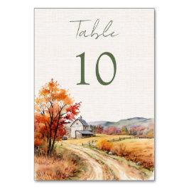 Romantic fall barn Wedding テーブルナンバー