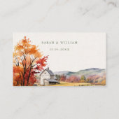 Romantic fall barn Wedding Place Card プレイスカード (裏面)