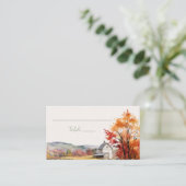 Romantic fall barn Wedding Place Card プレイスカード (スタンド正面)