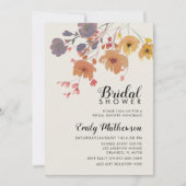 Romantic Fall Floral & Botanical Bridal Shower 招待状 (正面)