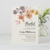 Romantic Fall Floral & Botanical Bridal Shower 招待状 (スタンド正面)