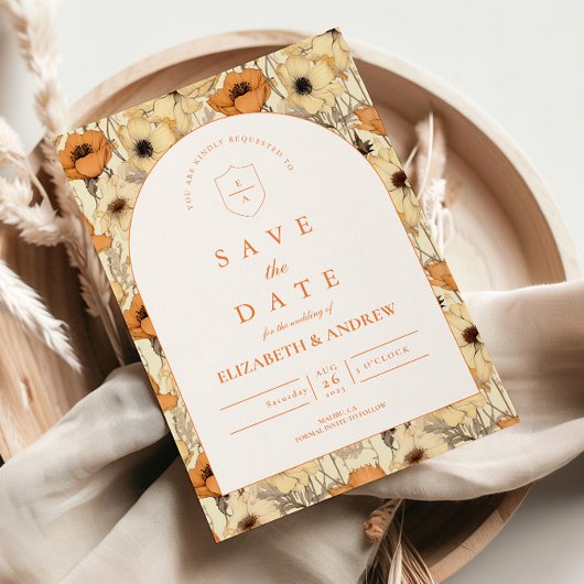 Romantic Fall Floral Wedding セーブザデート