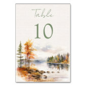 Romantic fall lake Wedding テーブルナンバー (正面)