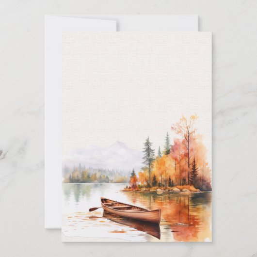 Romantic fall lake Wedding Table Seating Card 招待状 (裏面)