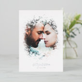 Romantic Fancy Overlay Misty Effect Photo Wedding 箔招待状 (立ち正面)