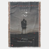 Romantic Feb 14 Infinity Valentine Design スローブランケット (正面縦)