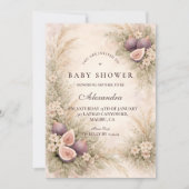 Romantic Fig Orchard Baby Shower 招待状 (正面)
