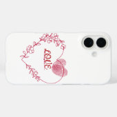 Romantic Fingerprint Heart Floral Phone Case Case-Mate iPhoneケース (裏面 (横))