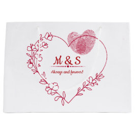 Romantic Fingerprint Heart Gift Bag ラージペーパーバッグ