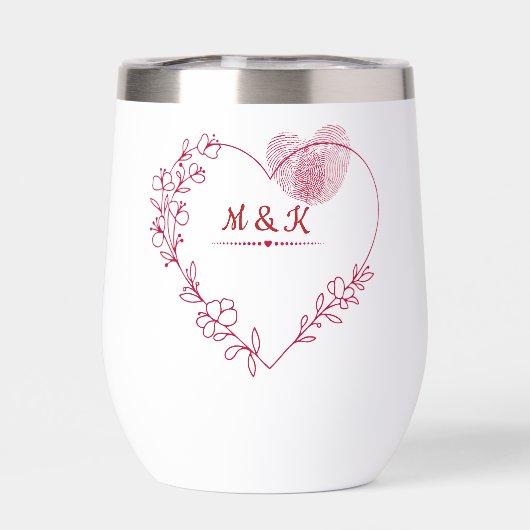 Romantic Fingerprint Heart Stemless Wine Tumbler (背面)