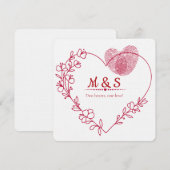 Romantic Fingerprint Heart Valentine Card シーズンカード (正面/裏面)
