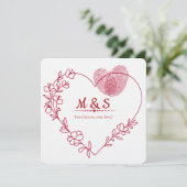 Romantic Fingerprint Heart Valentine Card シーズンカード (スタンド正面)