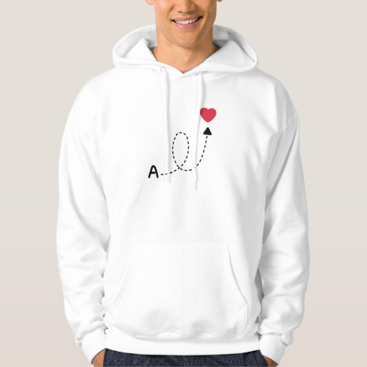 Romantic First Letter Love Design パーカ (正面)