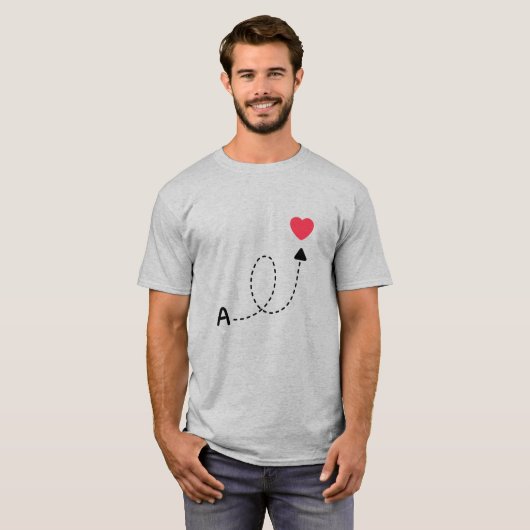 Romantic First Letter Love Design Tシャツ (正面フル)