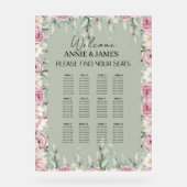 Romantic Floral Acrylic Wedding Seating Chart Sign アクリルサイン (正面)