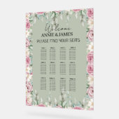 Romantic Floral Acrylic Wedding Seating Chart Sign アクリルサイン (傾斜)