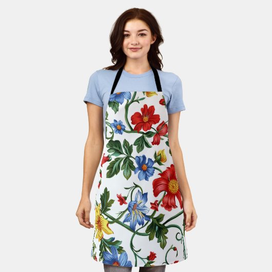 Romantic Floral Apron エプロン (着用した状態)