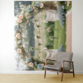 Romantic Floral Arch Garden Wedding Backdrop タペストリー (インサイチュ)