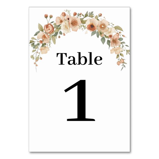 Romantic Floral Arch Table Number テーブルナンバー (正面)