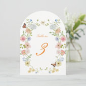 Romantic Floral Arched Wedding Table Numbers 招待状 (スタンド正面)