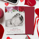 Romantic Floral Blooms Photo Birth Announcement 案内状<br><div class="desc">Announce your new bundle of joy in style with these trendy photo birth announcements. This design is easy to personalize with your photo and wording and your family and friends will be thrilled when they receive these fabulous cards.</div>