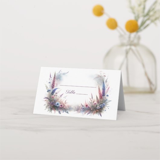 Romantic Floral Boho Enchanted Forest Wedding プレイスカード (正面)