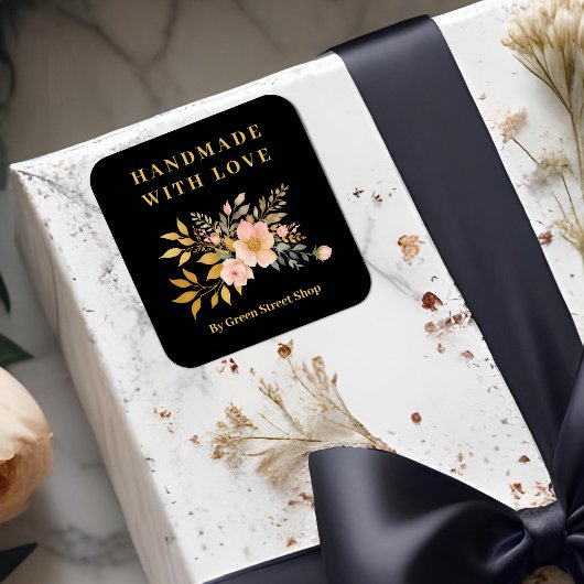 Romantic Floral Bouquet in Pink Shades Handymarker スクエアシール