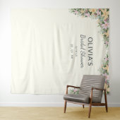 Romantic Floral Bridal Shower Backdrop タペストリー (インサイチュ(横))