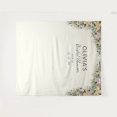 Romantic Floral Bridal Shower Backdrop タペストリー (正面(横))