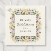 Romantic Floral Bridal Shower Label フェイバータグ (正面)
