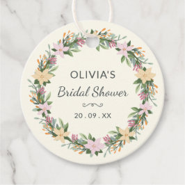 Romantic Floral Bridal Shower Label フェイバータグ