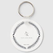 Romantic Floral Circle Save the Date キーホルダー (正面)